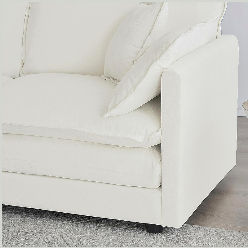 Canapé Comfort U, H 33 po x l 146,8 po x P 34,2 po, Blanc