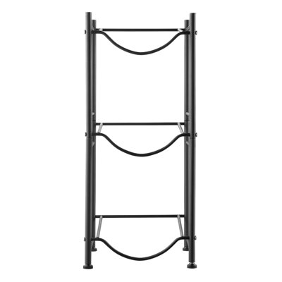 3 porte-bouteilles d'eau simple noir, rangement à plusieurs niveaux, supporte 125,7 lb, fonte, trous coupés pour un assemblage précis, rainures de tablette et garde-corps réglables Pieds réglables, surfaces inégales, installation facile