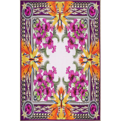 Machine Washable Intertwined Floral Geometric Modern Decorative Rug