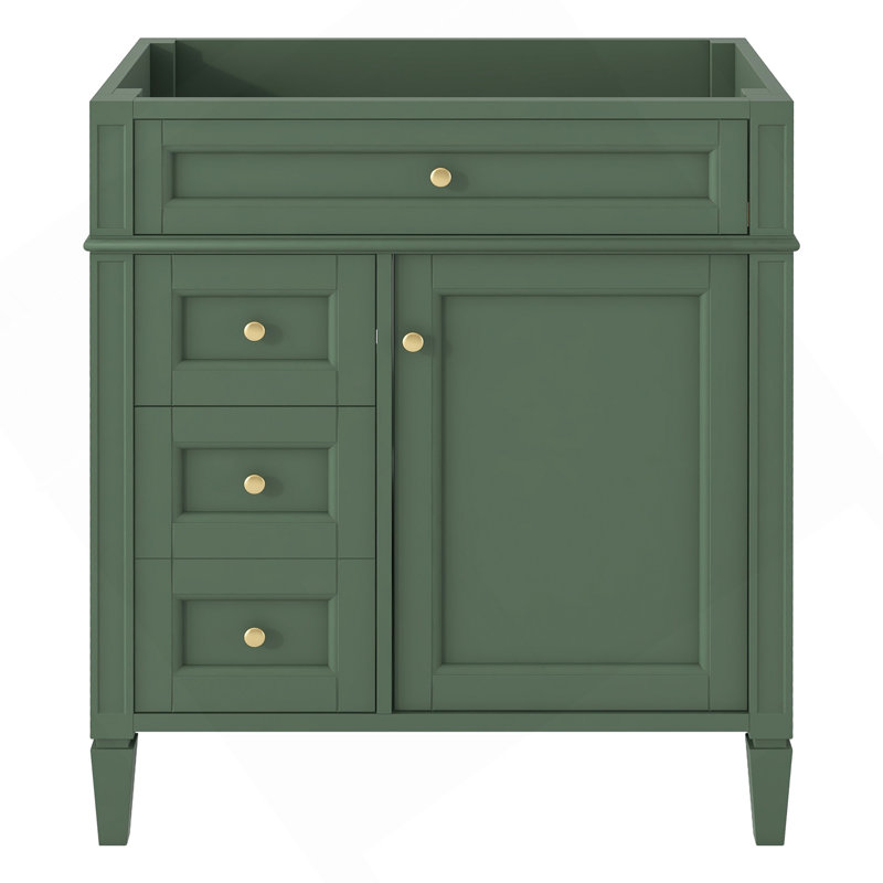 Meuble-lavabo de salle de bain de 30 po sans lavabo supérieur, armoire de rangement moderne avec 2 tiroirs et un tiroir rabattable (BASSIN INCLUS)