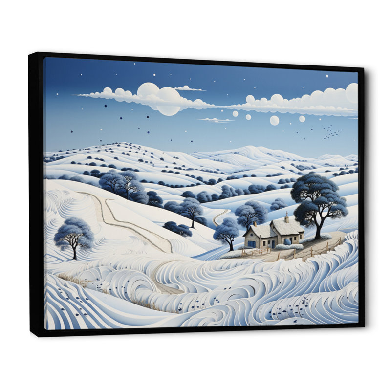 «Snow Winters Solitude I» sur toile, H 12 po x l 20 po x P 1 po, Cadre flottant noir
