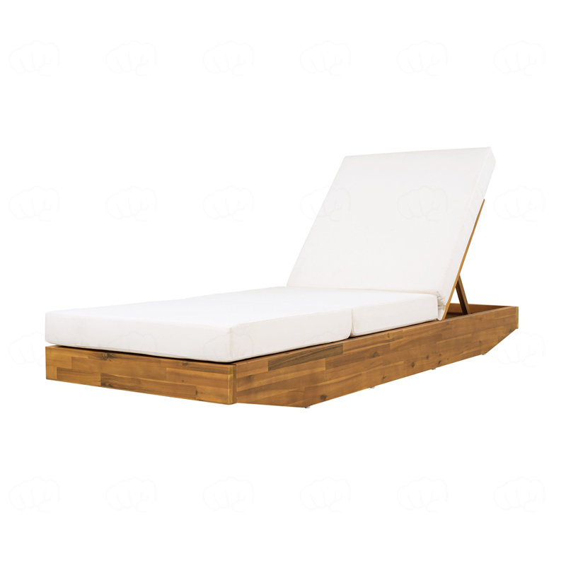 Fauteuil inclinable d'extérieur avec coussin hydrofuge, Blanc