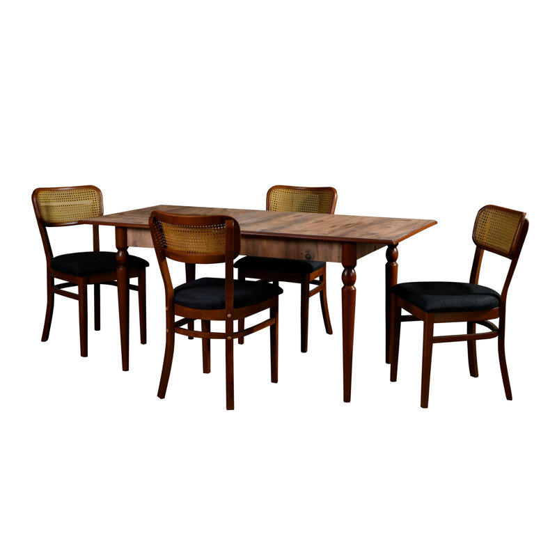 Ensemble repas 4 personnes Notchietown, Noir / brun