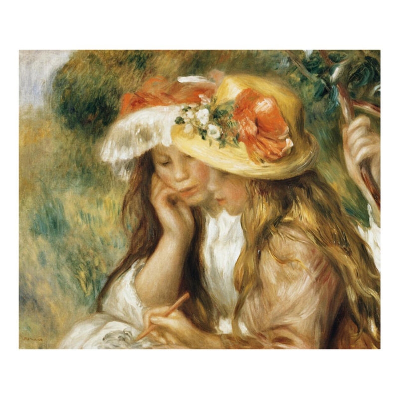 Deux filles par Pierre-Auguste Renoir - estampe numérique, H 32 po x l 40 po