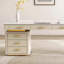 Bureau d'ordinateur gris à trois tiroirs-1755230963