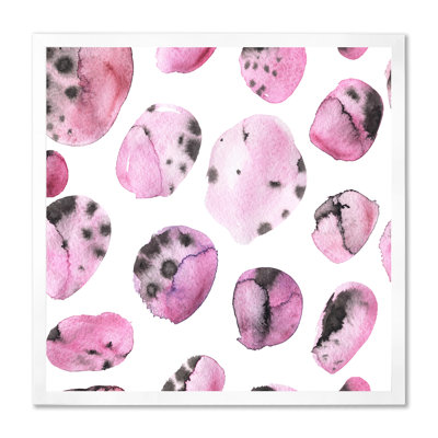 «Pink and Black Organic Shapes on White», impression sur toile