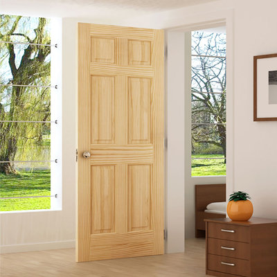 Colonial Paneled Solid Wood Unfinished Colonial Standard Door