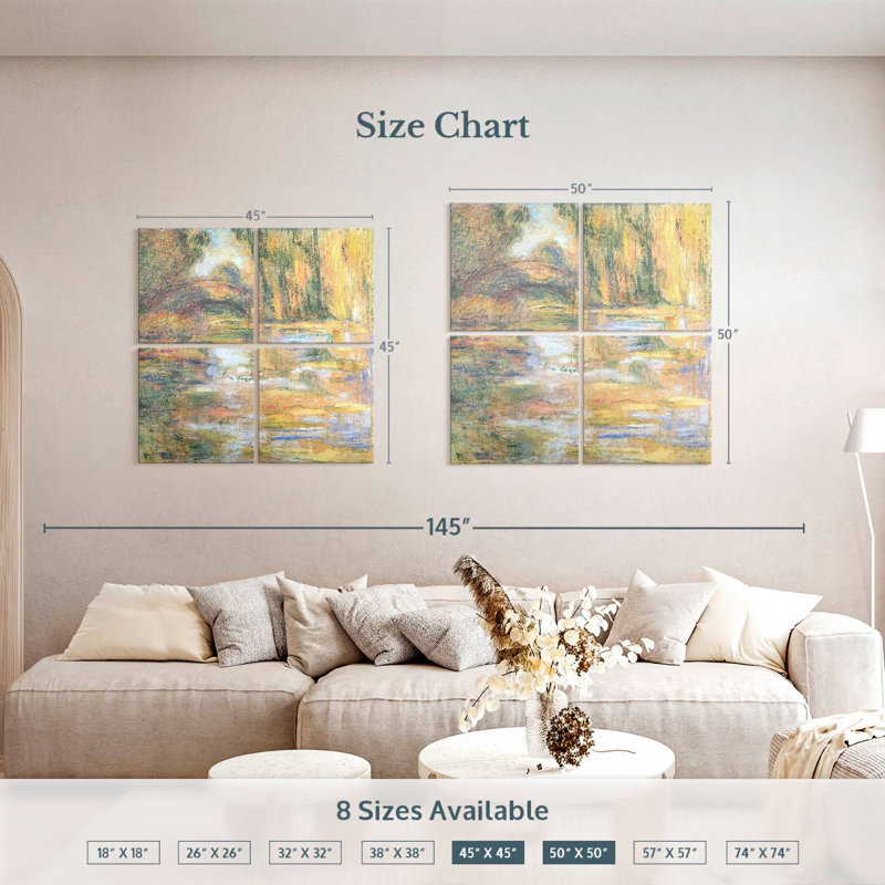 Avery Waterlily Pond - The Bridge, 50" H x 50" W