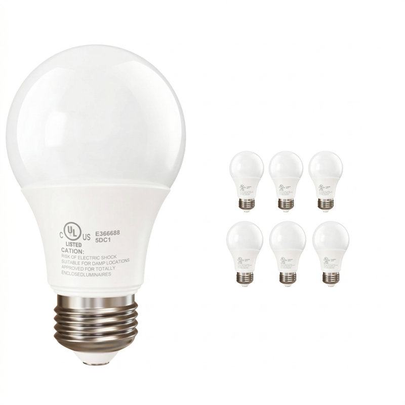 Ampoule à DEL A19 de 100 watts en forme d'ampoule standard non réglable à intensité variable blanc doux 2700k (paquet de 6)