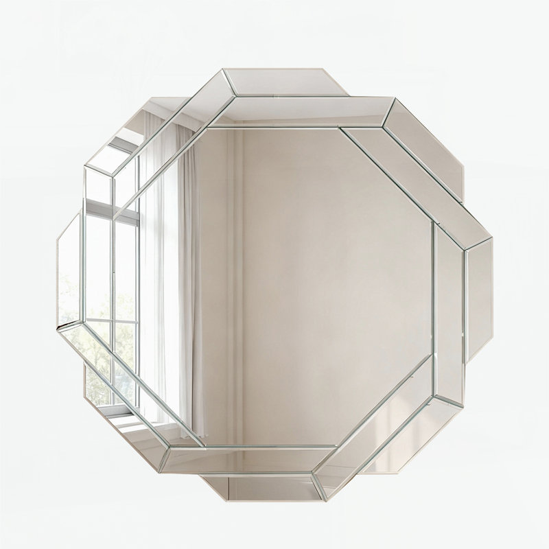 Miroir mural octogonal à bords biseautés sans cadre