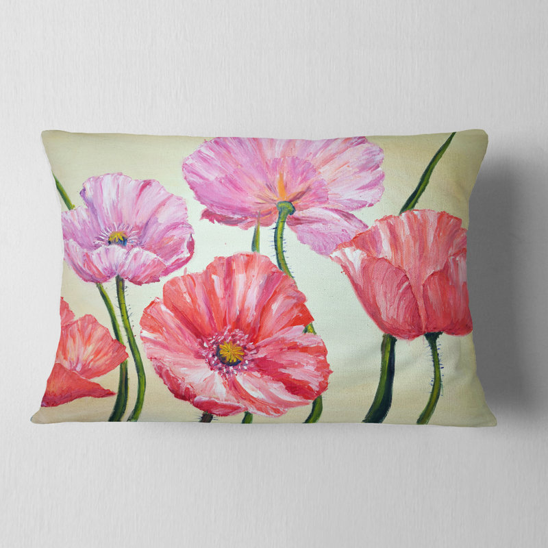 Coussins rouges et roses - imprimé floral