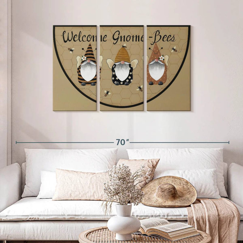 Kelan Welcome Gnome Bees, 28" H x 45" W