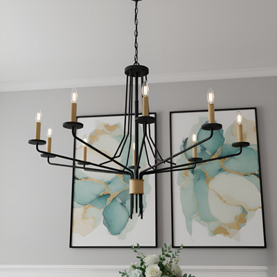 Lustre noir mat 8 lumières Alexander