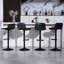 Ensemble de 2 tabourets de bar - tabourets de bar modernes en cuir de polyuréthane à hauteur de comptoir avec dossier, îlots de cuisine pivotants à hauteur réglable, sans accoudoirs, grande base - noir-332339553