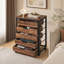 Commode à 5 tiroirs, armoire de rangement en bois avec roulettes, chariot de rangement de tiroir de rangement industriel pour hall d'entrée de chambre à coucher de bureau-1646523931