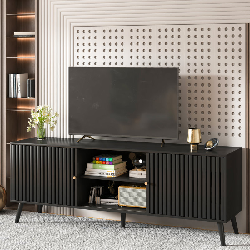 Honoria Media Consoles Tv Stand For Tvs Up To 70", Black