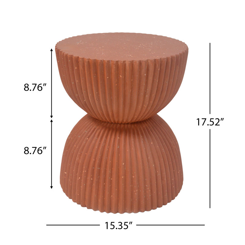 Table d'appoint en sablier Alven, Terre cuite chaude