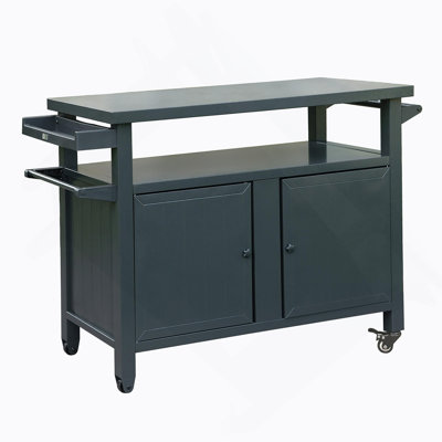 Armoire de rangement pour barbecue avec roulettes, gris