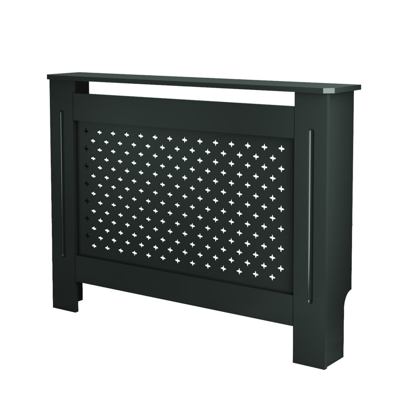 Couvercle de radiateur en panneau de fibres à densité moyenne, armoire chauffante décorative à panneau avant perforé avec tablette supérieure multifonctionnelle, enceinte de chauffage intérieure facile à assembler