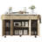 White 55.5" Rolling Fluted Kitchen Island-884086264