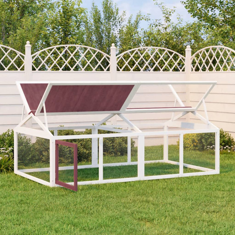Norcross Weather Resistant Small Animal Playpen, Mocha/White