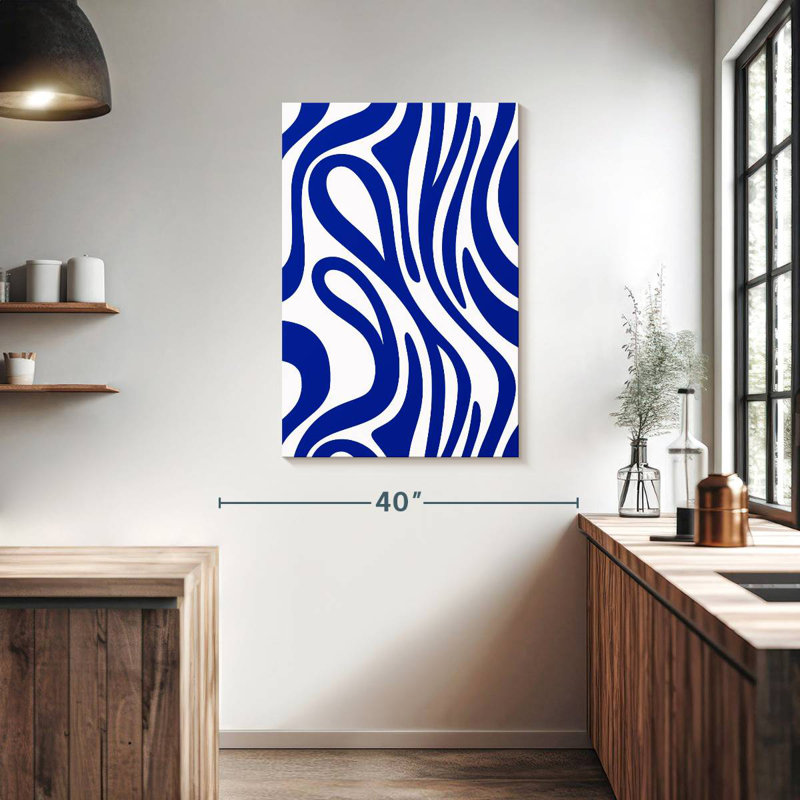 Avery Navy Blue Swirl Pattern, 39" H x 26" W