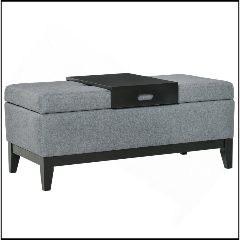 Versatile Rectangular Ottoman Bench With Removable Tray And Spacious Storage