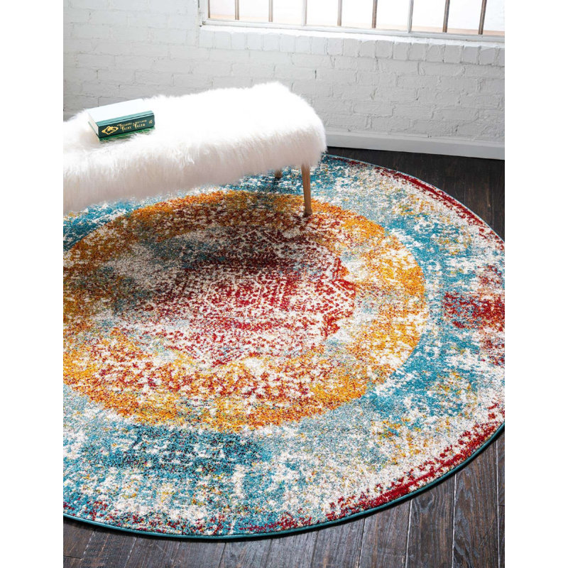 Murawski Ikat Indoor Rug, Round 4'