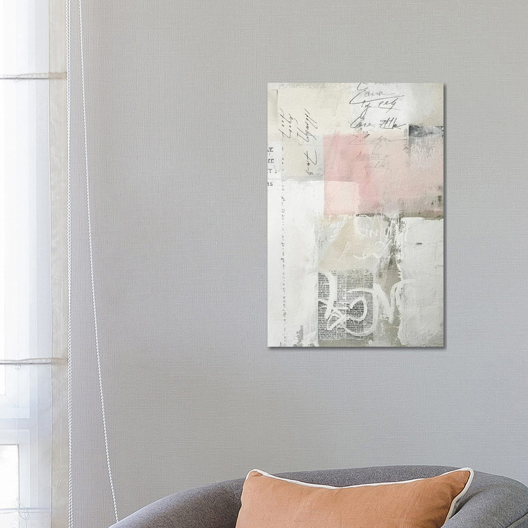 Pink And Grey Scribbles X von RileyB - No Frame Gallery-Wrapped Canvas Giclée on Canvas