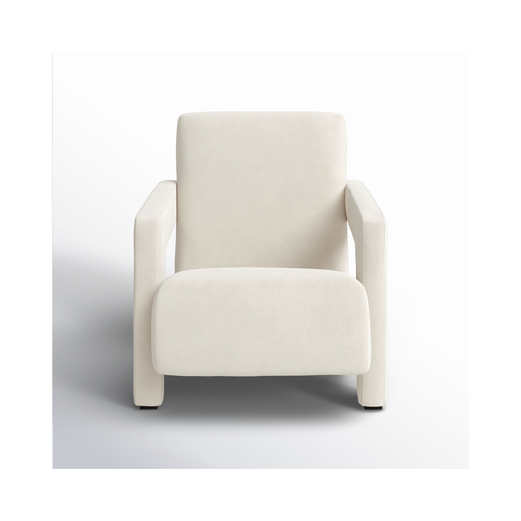 Olsen 27.3" W Velvet Armchair, Ivory Velvet