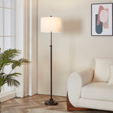 Carmeline 63.5" Traditional Adjustable Floor Lamp with Drum Lampshade