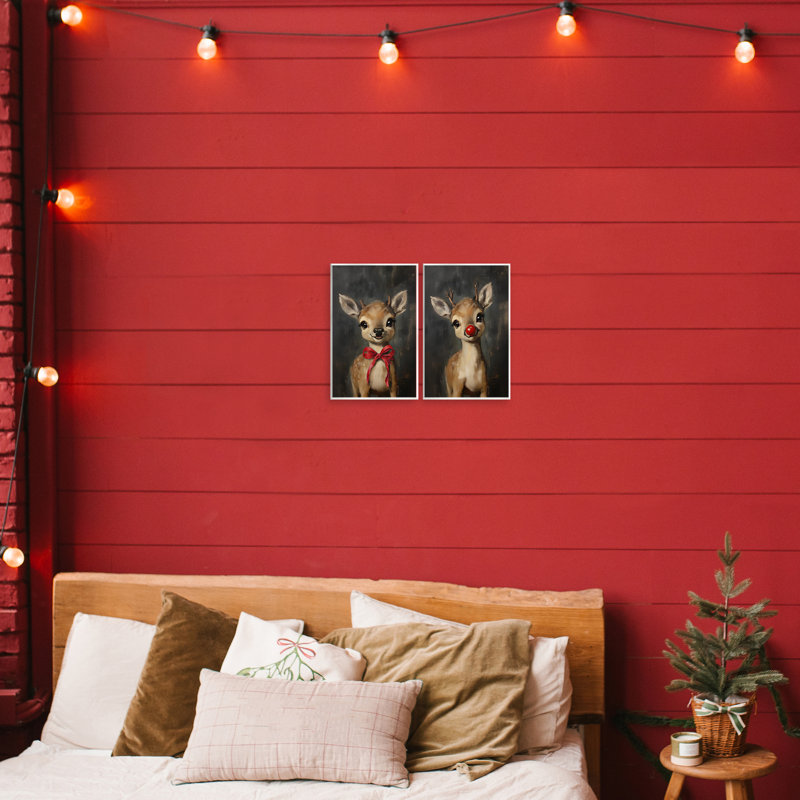 Ensemble de 2 plaques murales Baby Reindeer, H 15 po x l 10 po