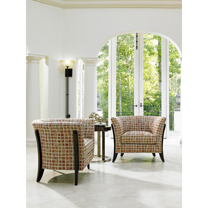 Laurel Canyon Westgate Chair, Dark Brown, Red/Orange Polyester Blend
