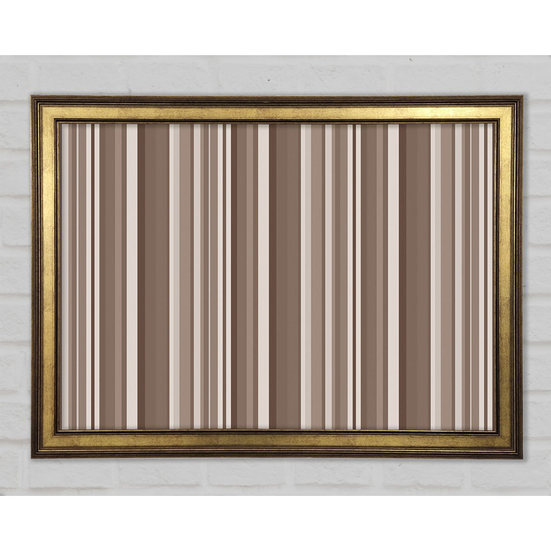 Gerahmtes Leinwandbild Retro Stripes in Beige