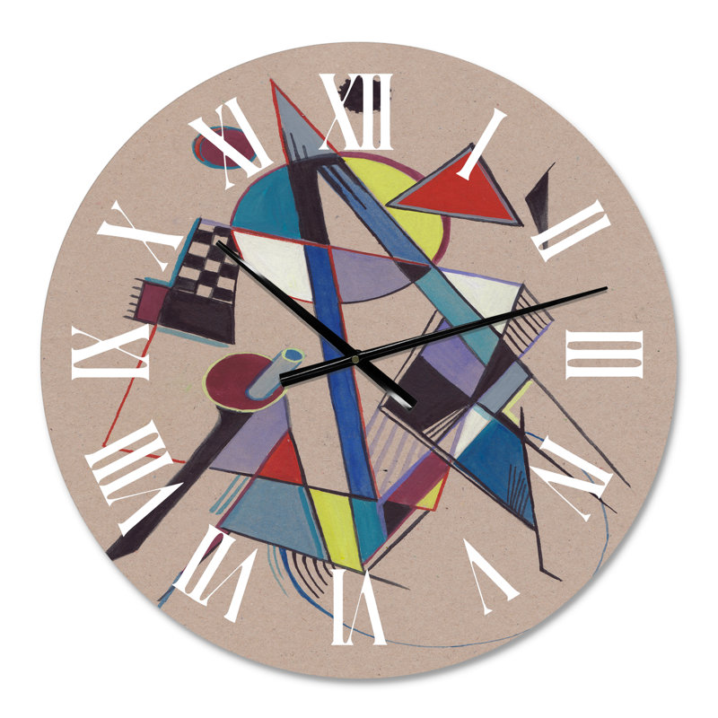 Horloge murale moderne Compositions géométriques colorées III, Moyen