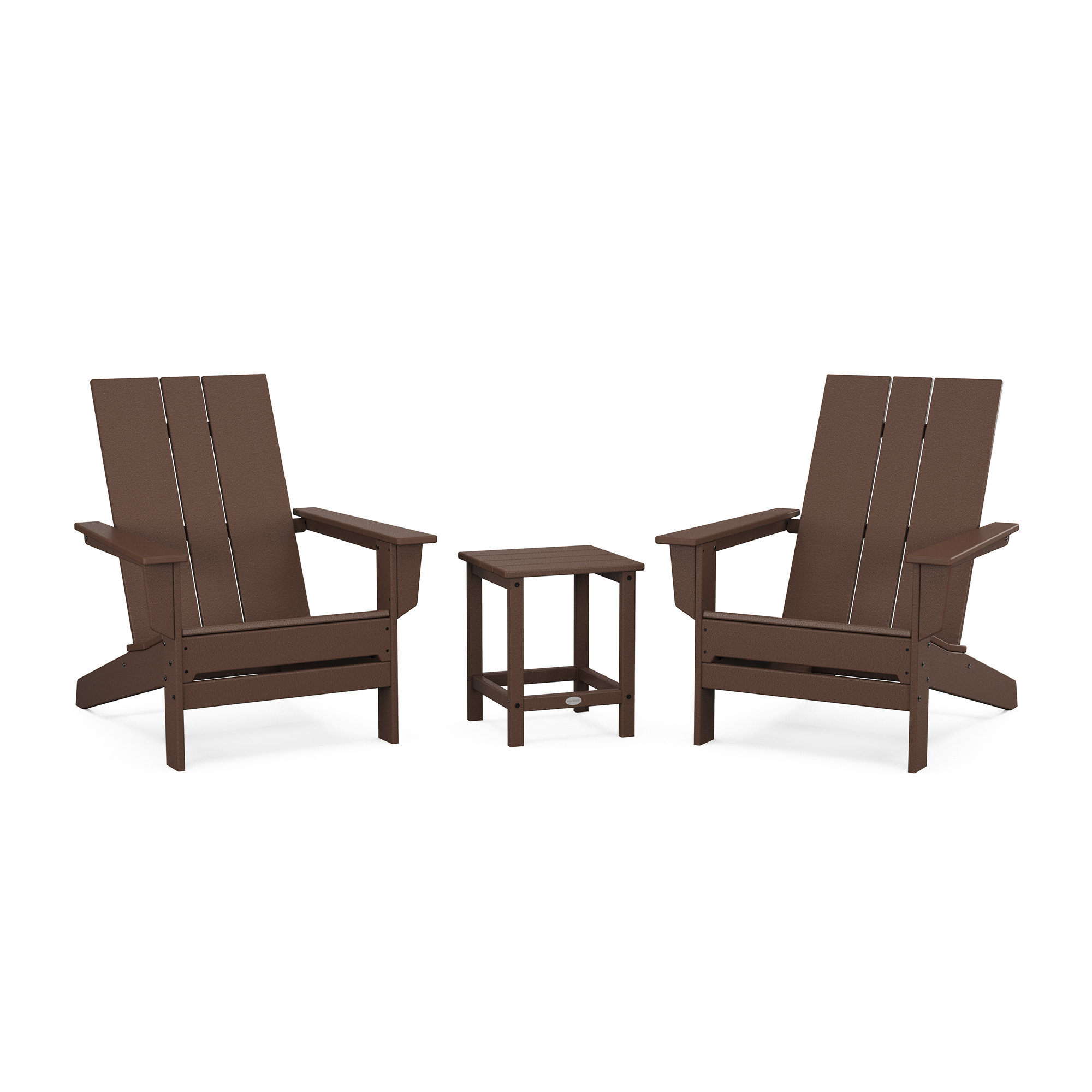 POLYWOOD x AllModern Adirondack Chairs with Table, Mahogany