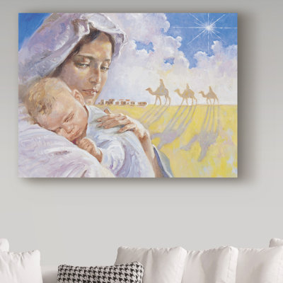 'Mary with Baby Jesus' Oil Painting Print on Wrapped Canvas