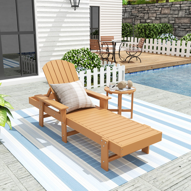 Chaise longue inclinable longue Altura 77,6 po, Teck