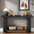 Vintage Console Table With T-leg Design And 2-tier Structure-1624984317