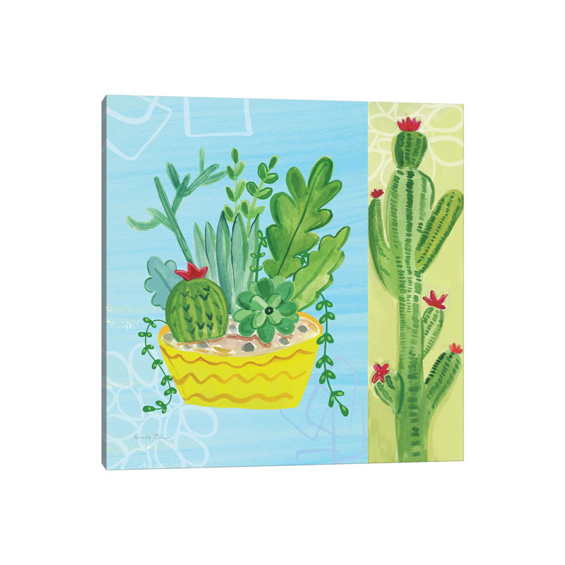Cacti Garden IV No Birds and Butterflies 1 Piece Wrapped Canvas Painting, 30.48 cm H x 30.48 cm W