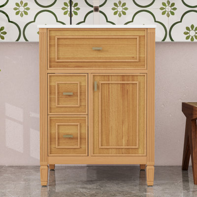 Meuble-lavabo avec lavabo, tiroirs et tablette réglable