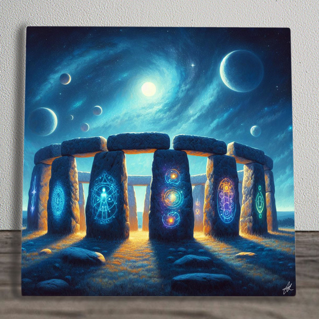 Stonehenge Wonder Spirituelles Kunstwerk auf keramischer Wandkunst Bildfliese