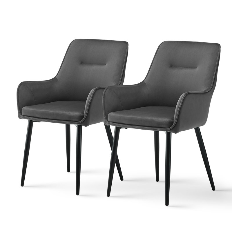 Gelnett 50cm H Velvet Upholstered Armchair, Grey