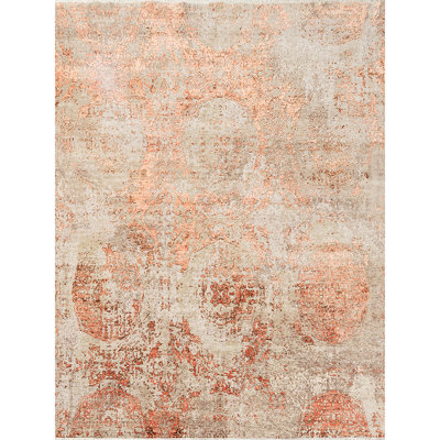Abstract Area Rug in Beige/Orange