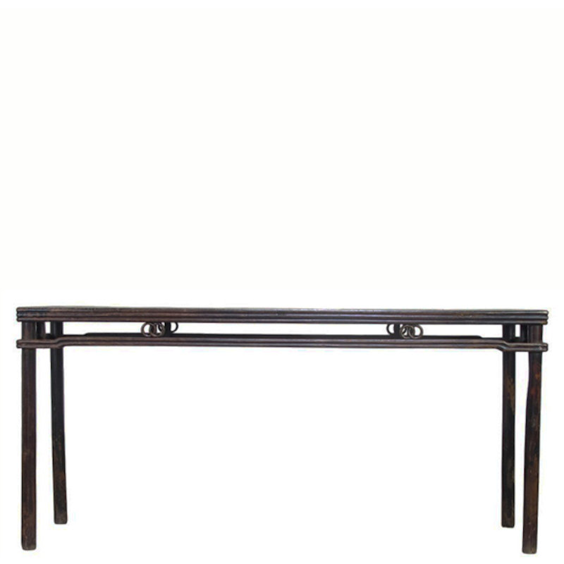 72" Long Antique Elm Console Table