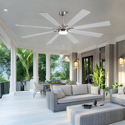 8-blade Ceiling Fan With Remote, Led Light, Reversible Motor – Dual-finish
