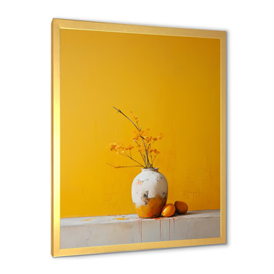 Minimalisme jaune blanc sur fond blanc