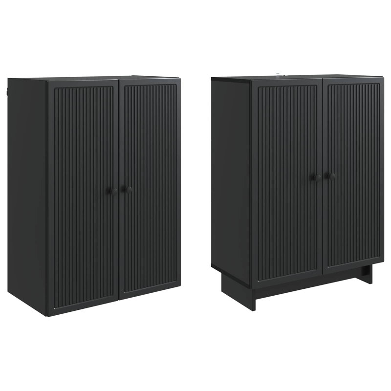 4 -Door 4 Storage Cabinet, Black