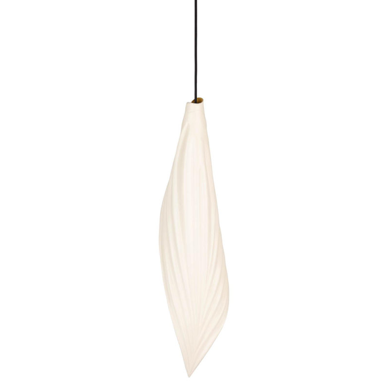 Xavier Clarisse Large Embossed Leather Pendant Light, Bone
