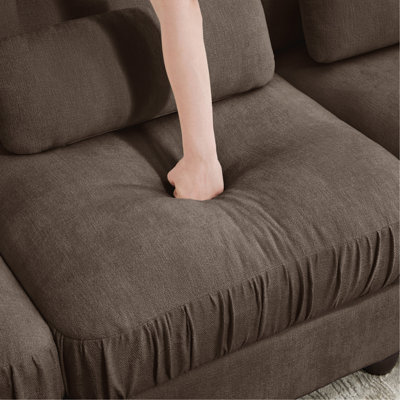 Canapé Melbourne en tissu chenille avec coussin